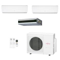 Ar-Condicionado Multi Split Inverter Fujitsu 18.000 (2x Evap HW 7.000 + 1x Evap Duto 9.000) Quente/Frio 220V