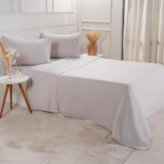 Jogo de Cama Casal Serenitá 4 Pçs Bordado Festonê 138x188x30cm