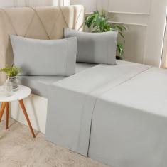 Jogo de Cama Queen Serenitá 4 Pçs Bordado Festonê 158x198x35cm