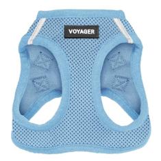 Best Pet Supplies - Malha para todos os climas, refletiva, sem puxar para cães pequenos, médios e gatos - Seguro com fecho de velcro, fivela, anéis D duplos - Azul bebê, GG