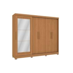 Guarda Roupa Casal CB01N564 5 Portas com Espelho 4 Gavetas MDP Canela Kappesberg