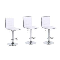 conjunto com 3 banquetas giratórias marilyn branco