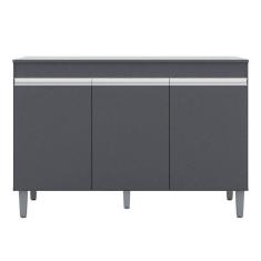 Balcão De Cozinha Manu Com Tampo 120 Cm Cinza Fosco - Ajl