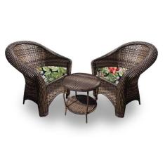 Conjunto de Poltronas Fibra Sintética Berlim - 2 Poltronas + 1 Mesa Ce