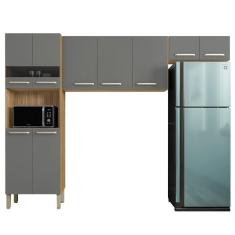 Armário De Cozinha Compacta 251cm Louis Z06 Freijó/gris - Mpozenato