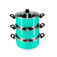 Jogo Panelas Grande (jogão) Verde Água Alumínio 3 Peças