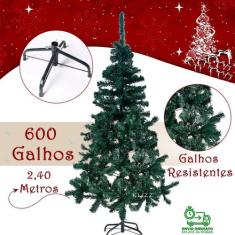 Arvore De Natal 2,40M Pinheiro Grande Pé De Ferro - Verde - Klizz