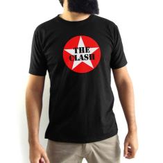 Camiseta Masculina The Clash Star Preta