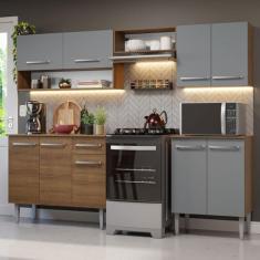 Armário de Cozinha Compacta 229cm Rustic/cinza Emilly Madesa 15