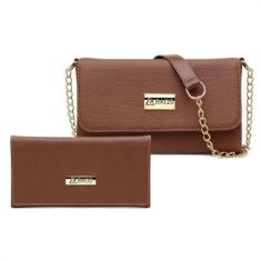 Kit Bolsa Cluth Transversal Alça Corrente Carteira Mão