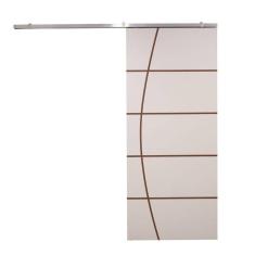 Porta De Correr Branco Prime Frisada Kit Alumínio F01 - 210x90