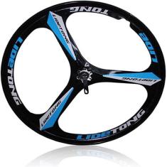 Conjunto de rodas de bicicleta dianteira de impulsor de 26 polegadas, conjunto de rodas traseiras integradas de mountain bike de 3 raios, conjunto de rodas de liga de magnésio com freio a di