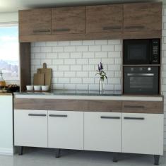 Cozinha Compacta Larissa 8 Portas 1 Gaveta Itaúba/Off White - Panorama