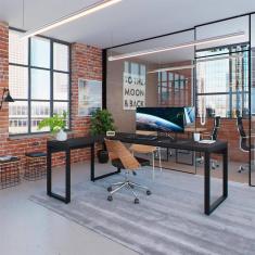 Mesa de Escritório em L Miguel Preta 190 cm