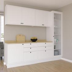 Cozinha Compacta 5 Peças 6 Portas 6 Gavetas Sevilha Branco-carvalho