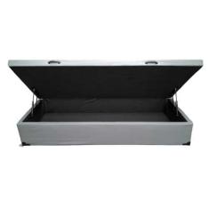 Cama Box Baú Solteiro Sintético Cinza