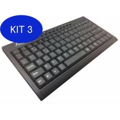 Kit 3 Mini Teclado Multimídia Usb Knup