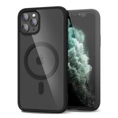 oakxco Capa magnética transparente para iPhone 11 Pro Max compatível com Magsafe, fina, fina, transparente, não amarela, amortecedor de silicone macio Hybird e capa protetora de plástico rígido para