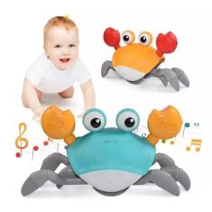 Brinquedo Caranguejo Fujão Música Luz Sensor Pilha Para Bebê