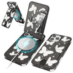 SkyEagle Capa carteira compatível com Magsafe para iPhone 13 Pro Max com suporte para cartão de suporte, bloqueio de RFID, compartimentos para cartão de crédito, couro sintético masculino e feminino,