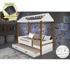 Beliche Montessoriana Design Infantil Sara Solteiro C/ Led  - Branco/a