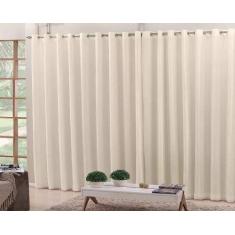 Cortina De Varão Voil Pérola 4,00x2,50 Forro Microfibra - CONFECÇÕES E