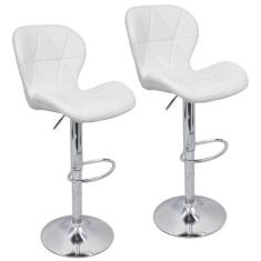 Kit 2 Banquetas Slim Estofada Giratória c/ Regulagem - Lianto Decor, B