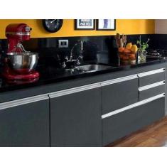 Gabinete para pia de cozinha 1,80m Michelangelo Preto Fosco 100% MDF 1