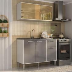 Armário de Cozinha com Balcão para Pia Siena Multimóveis MP2216, Branc