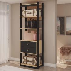 Estante Guarda Roupa para Closet 2 Gavetas Estilo Industrial