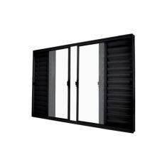 Janela Veneziana Abertura Central Exclusiva 6 Folhas Vidro Liso 100x12