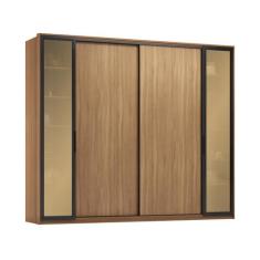Guarda Roupa Casal 4 Portas Vidro Reflecta e 4 Gavetas Laredo - Demóbi
