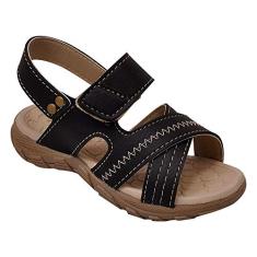 Sandália Papete Infantil Menino Tiras Fechamento Preta