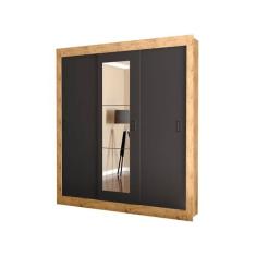 Guarda-roupa Casal com Espelho 3 Portas de Correr Araplac Melissa Glas