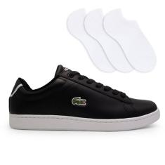 Kit Tênis Lacoste Carnaby Evo + 3 Pares De Meias Selene Esportivas