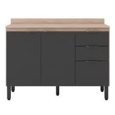 Balcão Firenze 120cm 3 Portas e 2 Gavetas com Tampo 93241 Demóbile