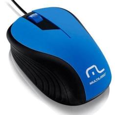 Mouse Emborrachado Azul E Preto Multilaser - Mo226