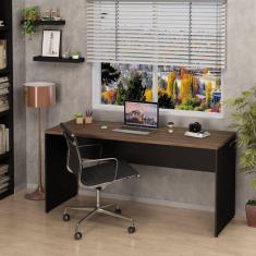 Mesa De Escritório Escrivaninha 160x60cm Tampo 30mm Nogal