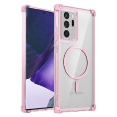 YOUULAR Capa de telefone magnética transparente antiqueda de quatro cantos para Samsung Galaxy Note 20 Ultra, [suporta carregamento sem fio] Capa protetora fina à prova de choque para celular Ultra