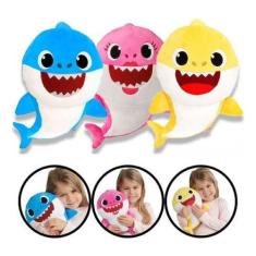 3 Pelúcias Baby Shark 20cm Antialérgico Super Macio Musical