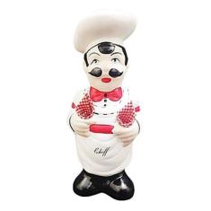 Porta Colher de Pau COZINHEIRO Cheff de Ceramica - DECORE CASA