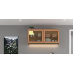 Armário Para Cozinha Aéreo Porta de Vidro 120cm Cecília