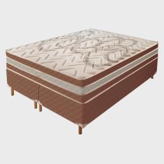 Box Queen Samambaia 42x158x198cm com Colchão Queen Molas Ensacadas Samambaia 30x158x198cm