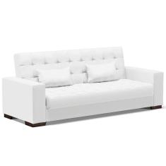 Sofá Cama Decorativo 210Cm Beesley Pu Branco Fosco