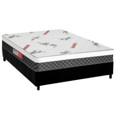 Cama Box Casal Kit Falcon Ultra Firme D28 Espuma Suede Black 138x188 Plumatex Colchões