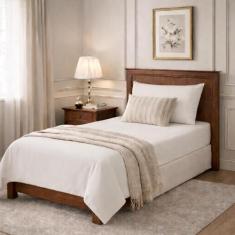 Jogo Lençol Solteiro 400 Fios 3 Peças 100 algodao - Rafaloro, Palha