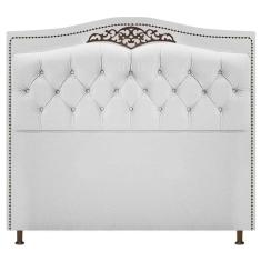 Cabeceira Estofada Yasmim 140 cm Casal Suede Branco