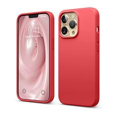 elago Capa compatível com iPhone 13 Pro, capa de silicone líquido, capa protetora de câmera de corpo inteiro, à prova de choque, fina, forro de microfibra macia antiarranhões, 6,1 polegadas (vermelho)
