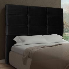 Cabeceira Casal 1,60m Toquio Suede Preto Dal Poz Estofados