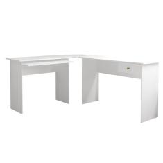Mesa Para Escritório Em L 1 Gaveta Max Zanzini Branco Ártico